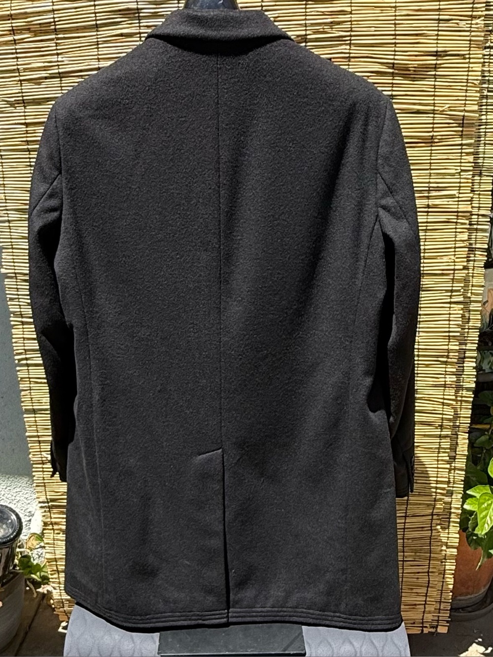 Banana Republic Black Wool-Blend Coat with Lined Interior Sz XL - Picture 11 of 16